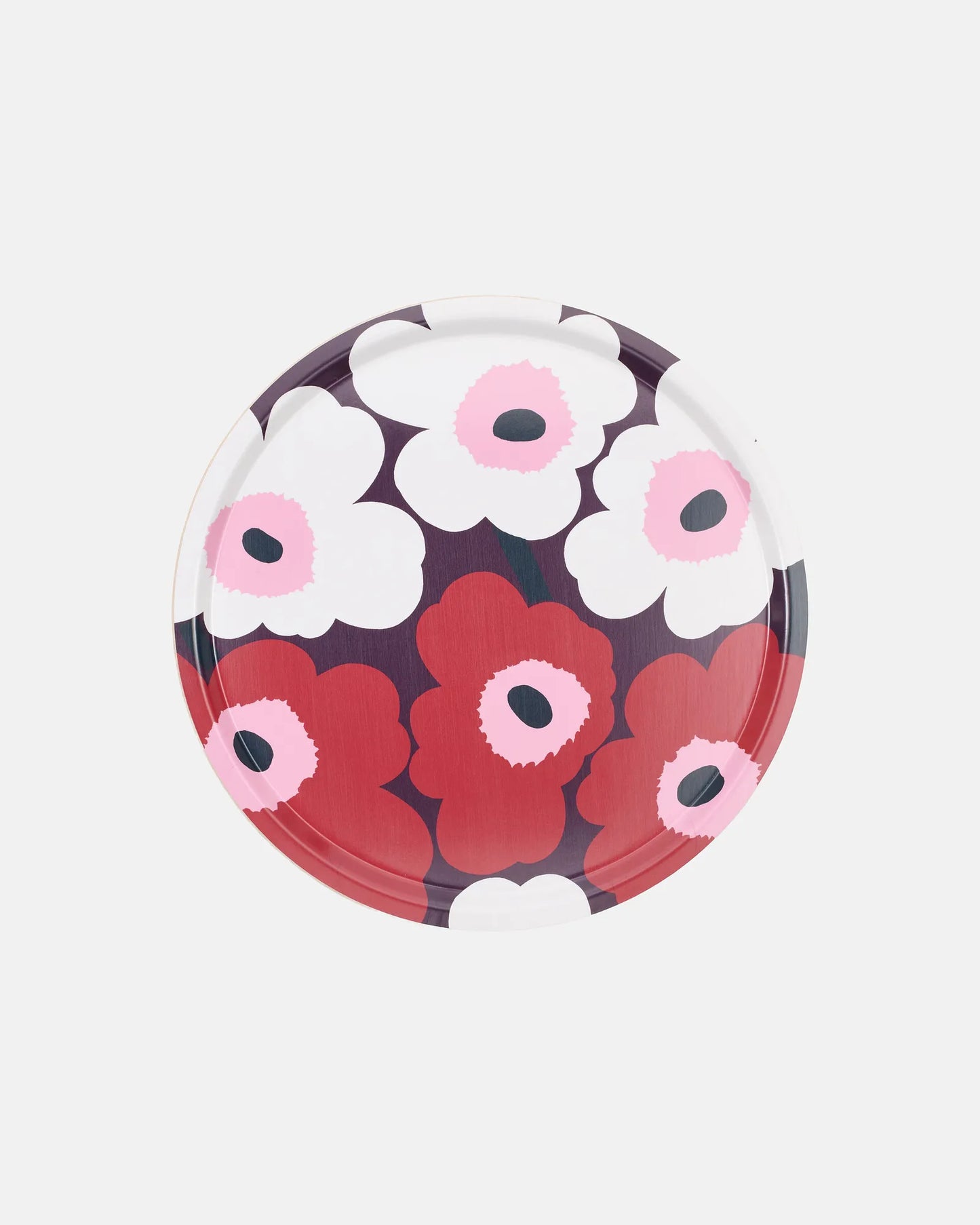 Marimekko Tray Tablett Unikko 46cm plum/cranberry/off white