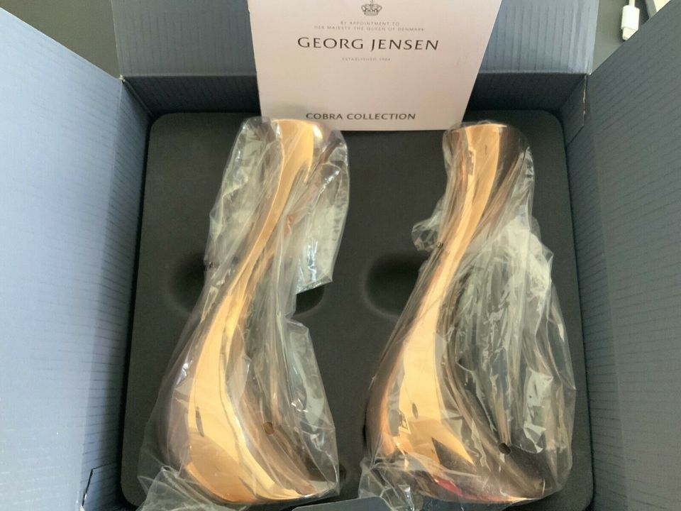 Georg Jensen Cobra Collection Candleholder Roségold large und small Set of 2