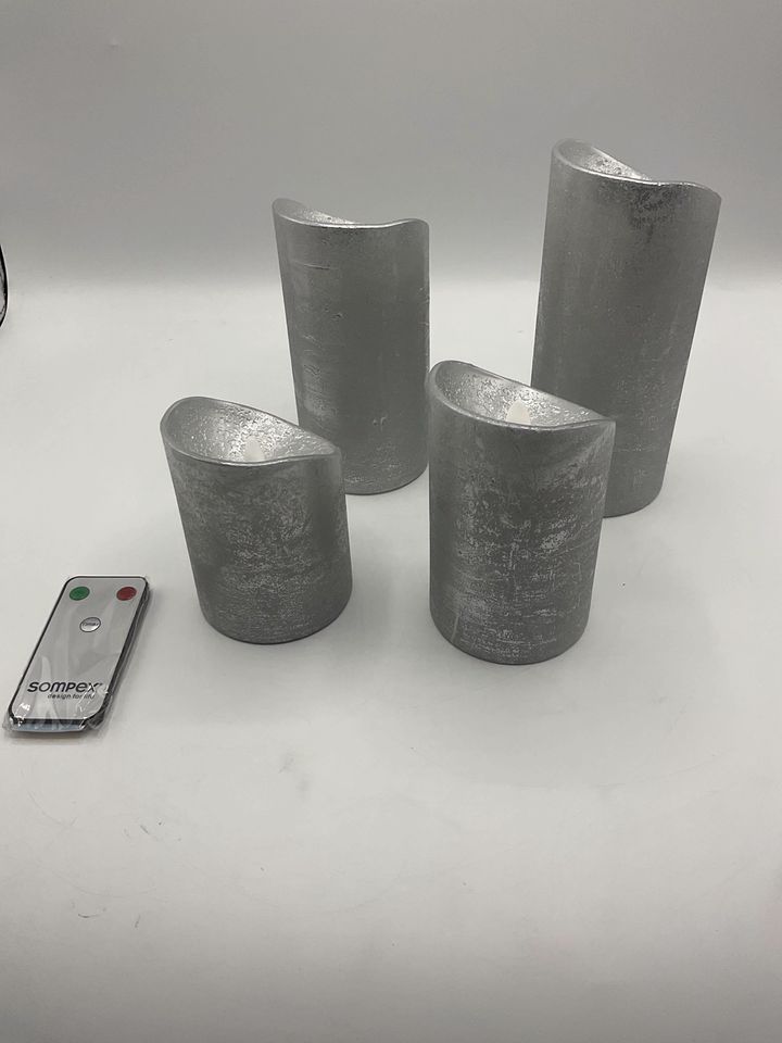 Sompex shine 4er Set silber mit Fernbedienung