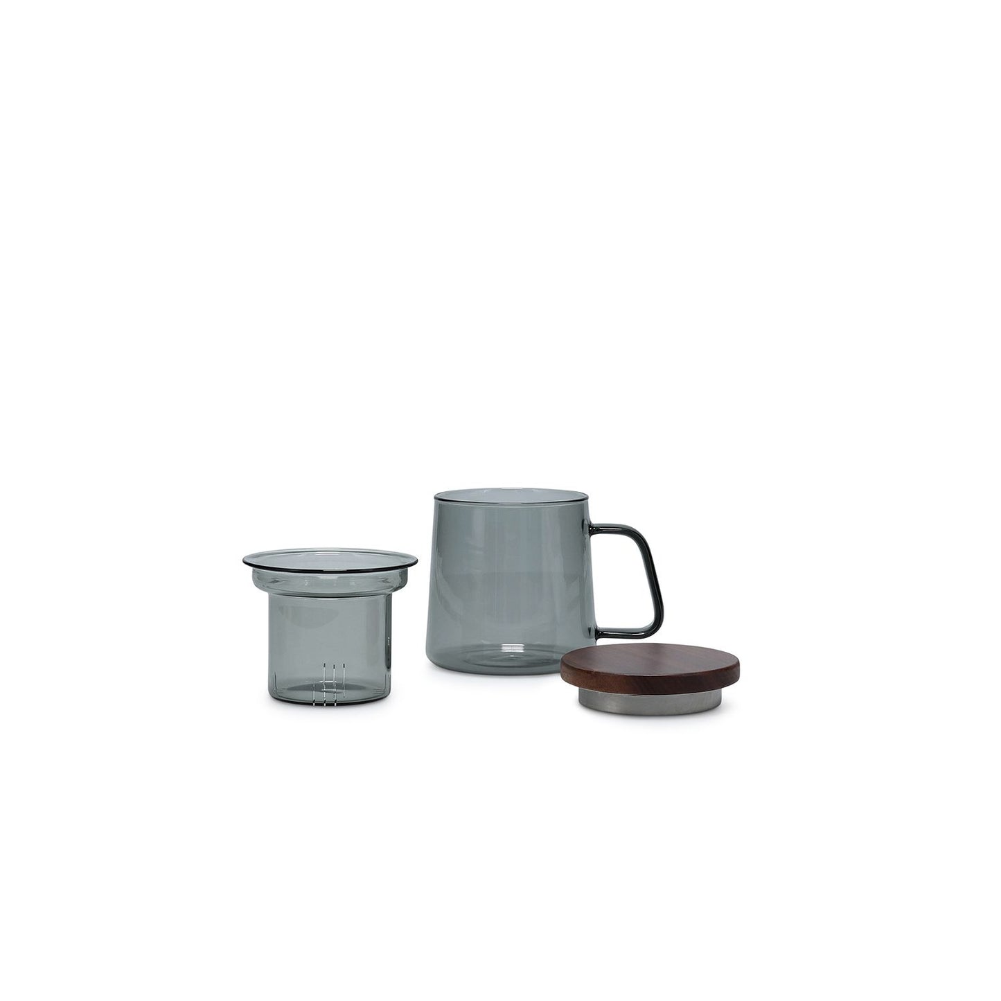 S+P ONA BECHER 37CL MIT GLASFILTER UND DECKEL GRAU LUMA