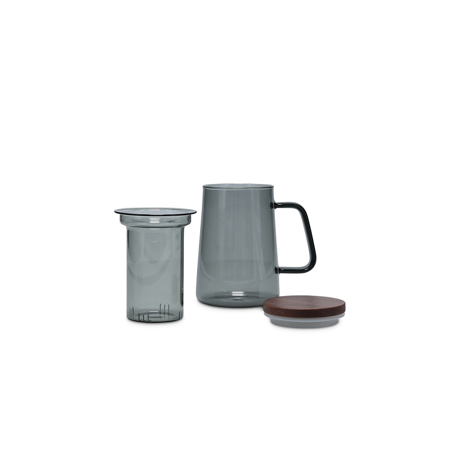 S+P ONA Becher 58cl mit Glasfilter und Deckel grau Luma