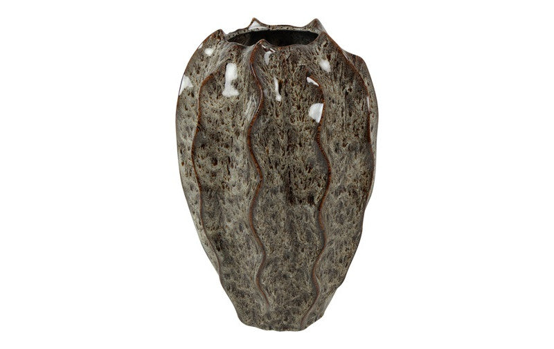 Vase hoch Koralin M braun/crème-25x25x37,8CM