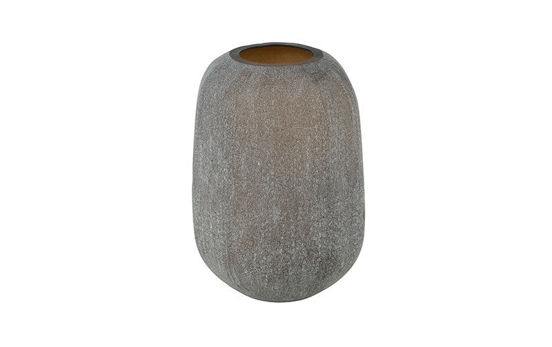 Vase rd Streifen Reina S matt d.braun-23x20,5x32,5CM