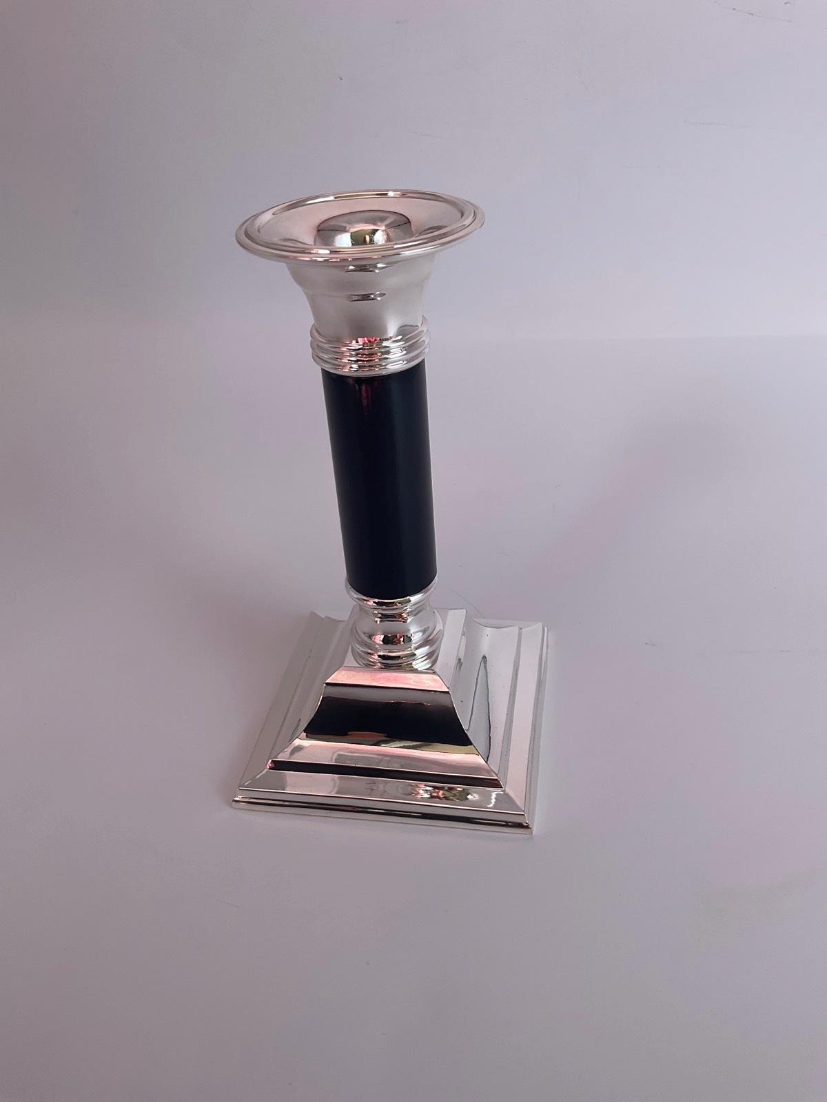 Edzard Kerzenleuchter Lincoln mit schwarzem Schaft H 15 cm