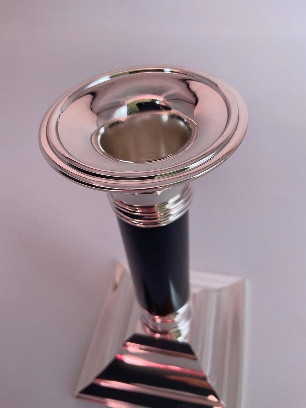 Edzard Kerzenleuchter Lincoln mit schwarzem Schaft H 15 cm