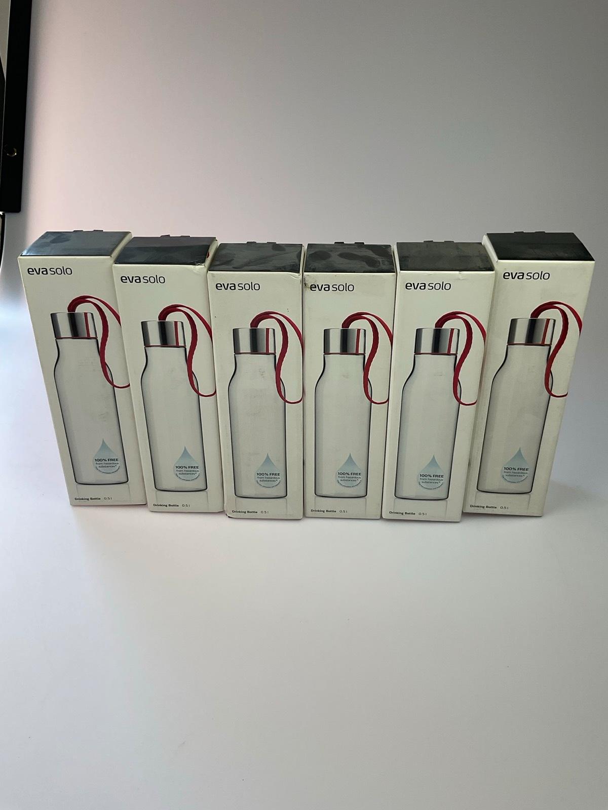 Eva Solo Trinkflasche 0,5 Liter Transparent mit rotem band