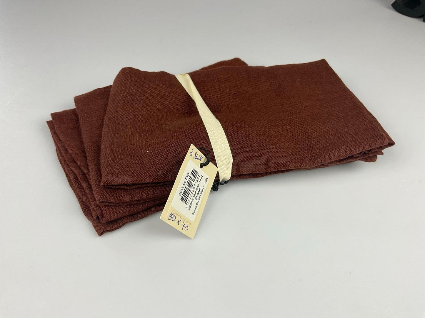Ferm living Servietten Linen Napkin 3 Stück Farbe Cinnamon 50x 40