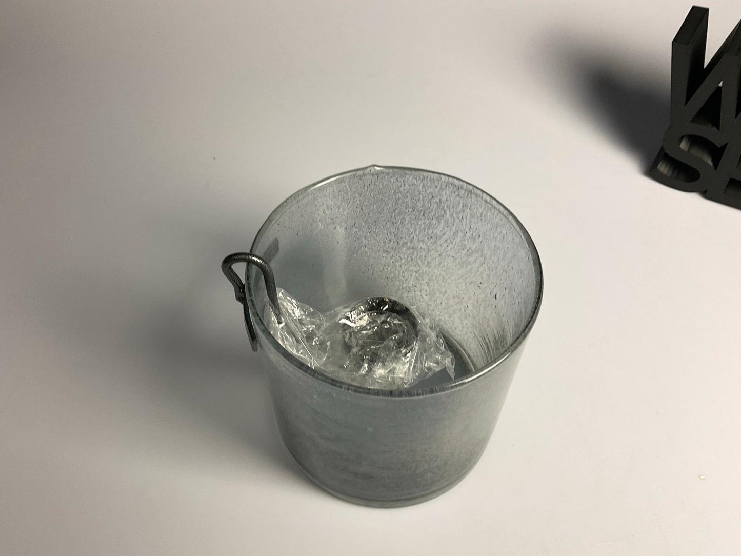 Florissima Glas Teelichtbecher Teelichthalter grau H 15,5 D 14 cm