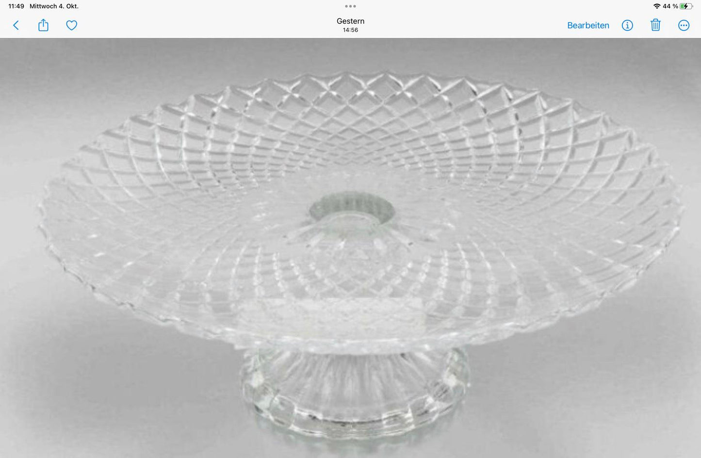 Florissima Glas Tortenplatte auf Fuß H 9 cm D - 20 cm klar