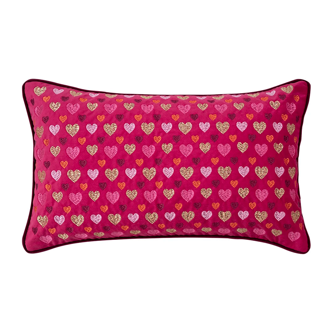 Pad Kissenhülle Hearts dark pink 30x50cm