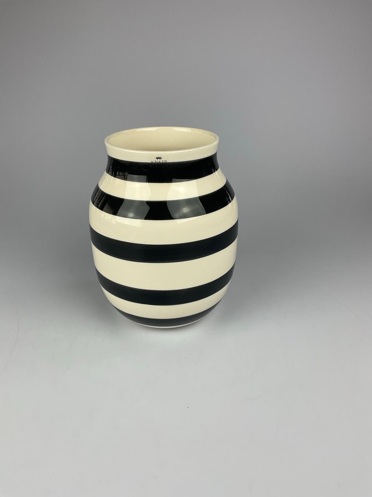 Kähler Omaggio Vase schwarz weiß Medium Höhe 20cm