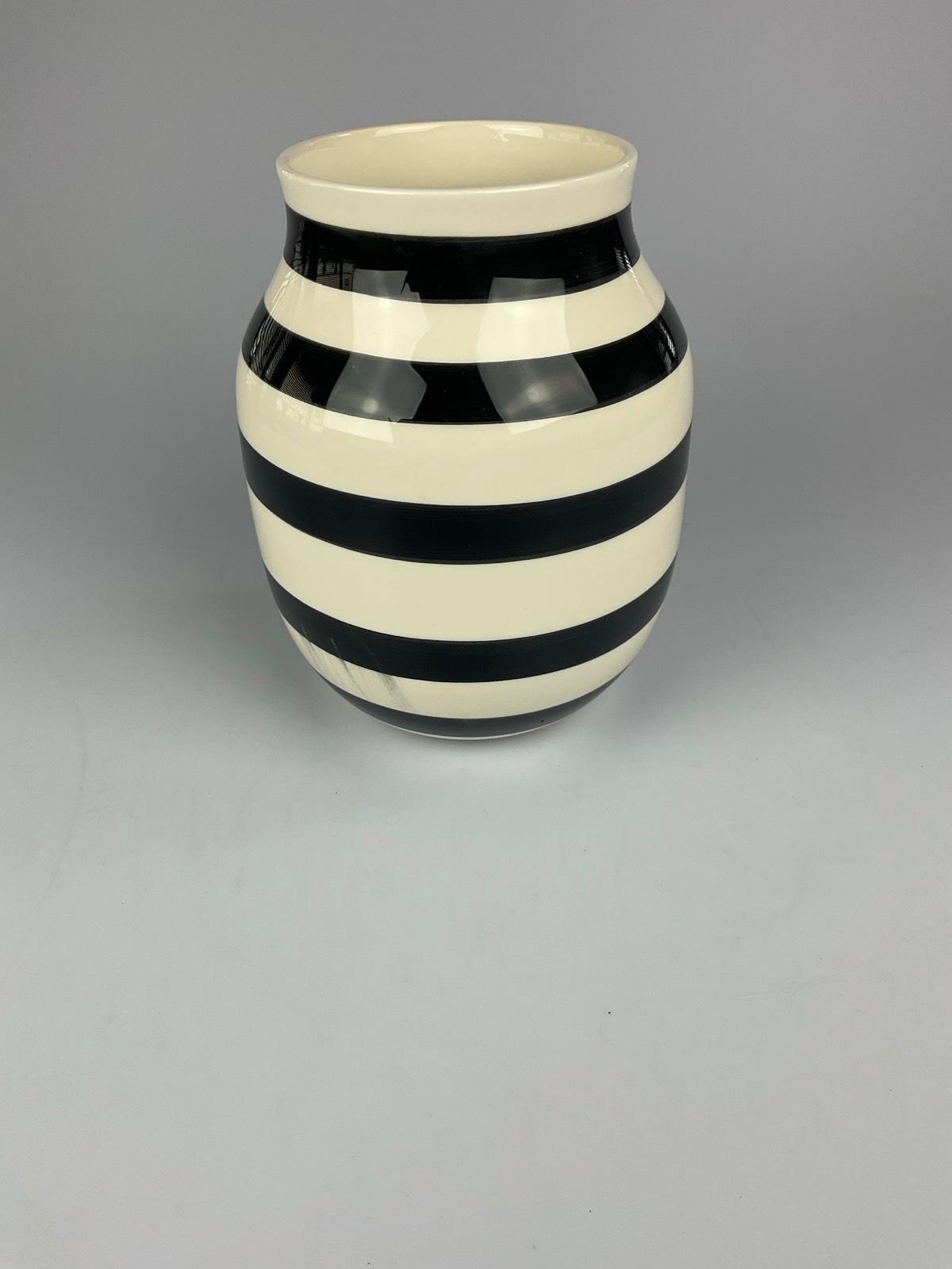 Kähler Omaggio Vase schwarz weiß Medium Höhe 20cm