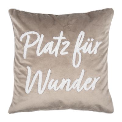 PAD LETTERS Kissenhülle WUNDER, taupe, 45 x 45 cm