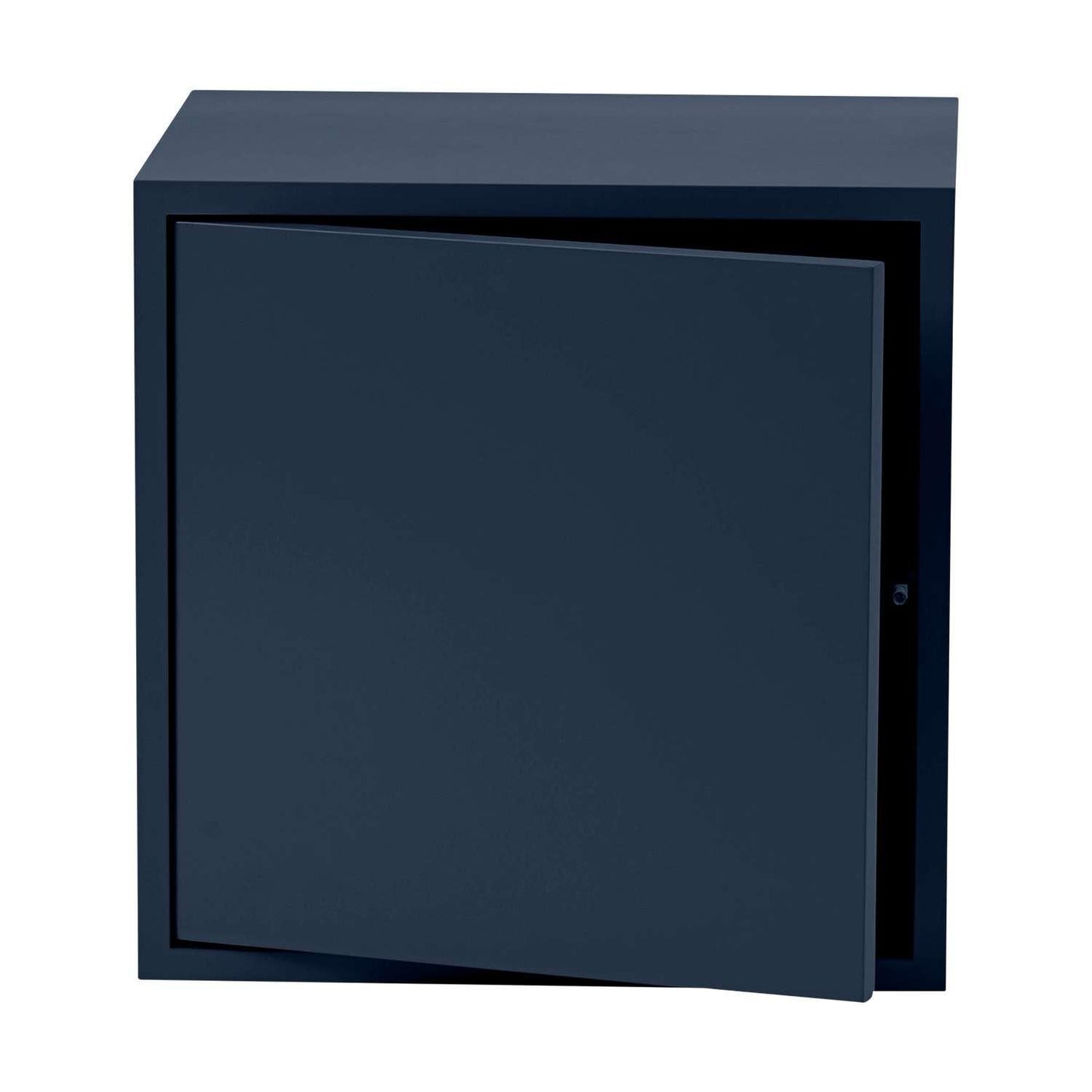 Muuto Stacked Regalsystem 2.0 M mit Türe Midnight blue