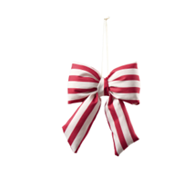 Stoff Schleife "Stripes" L=12,5 cm B=15 cm H=4 cm rot-weiß