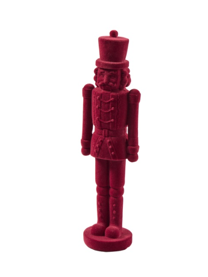 Nussknacker Resin Classic / Beflockt L7cm B6cm H25,5cm Burgund