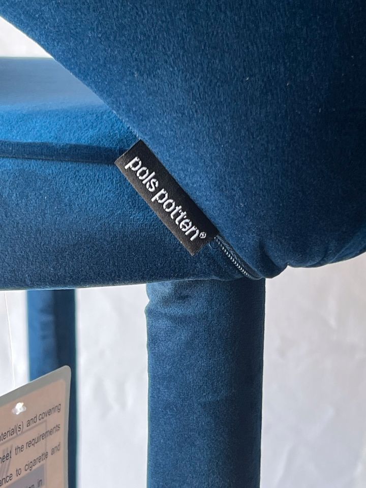 Pols Potten barstool Arms Cosima velvet blue