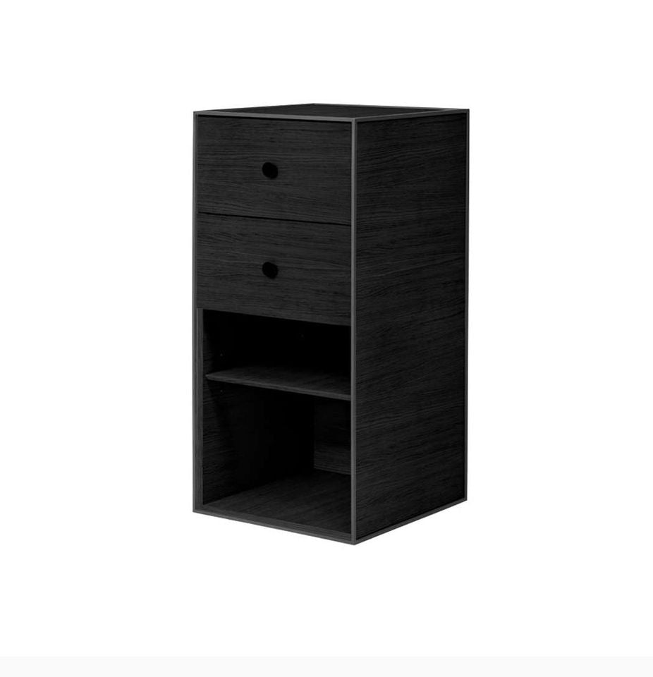 Audo - By lassen - Frame 70 mit 2 Schubladen + 1 Boden black ash