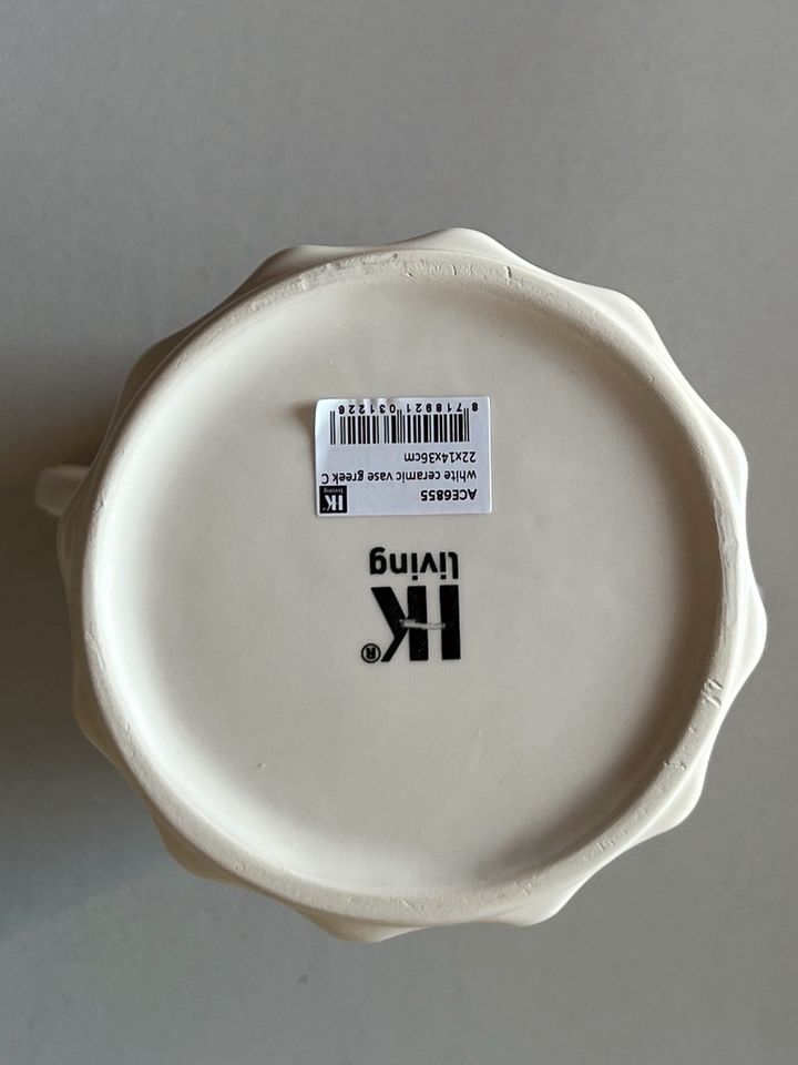 HK Living white Ceramic Vase Greek groß
