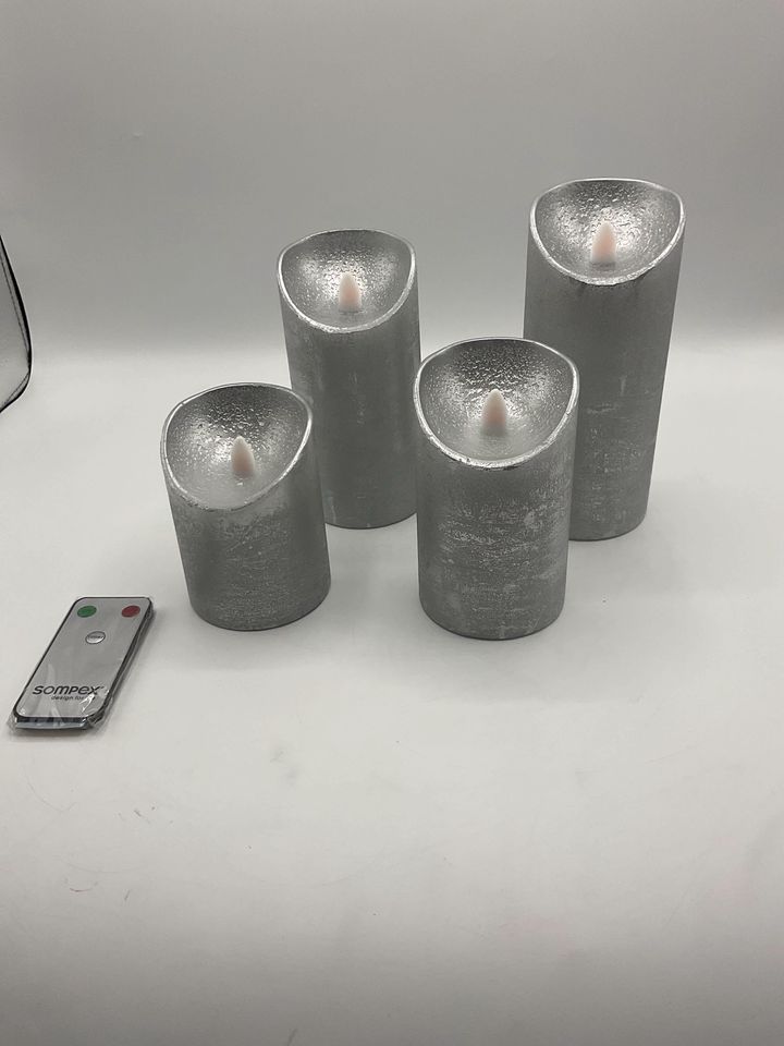 Sompex shine 4er Set silber mit Fernbedienung