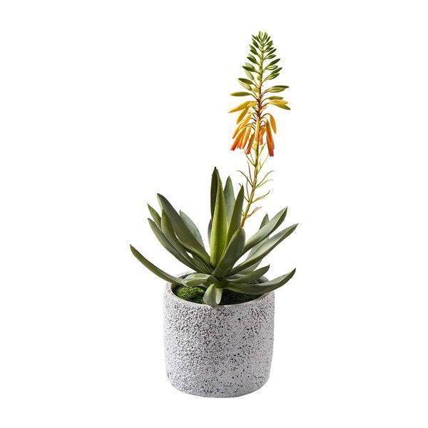 Wohnseele ES Kunststoff Sukkulente Flower Kunststoffblume mit Topf