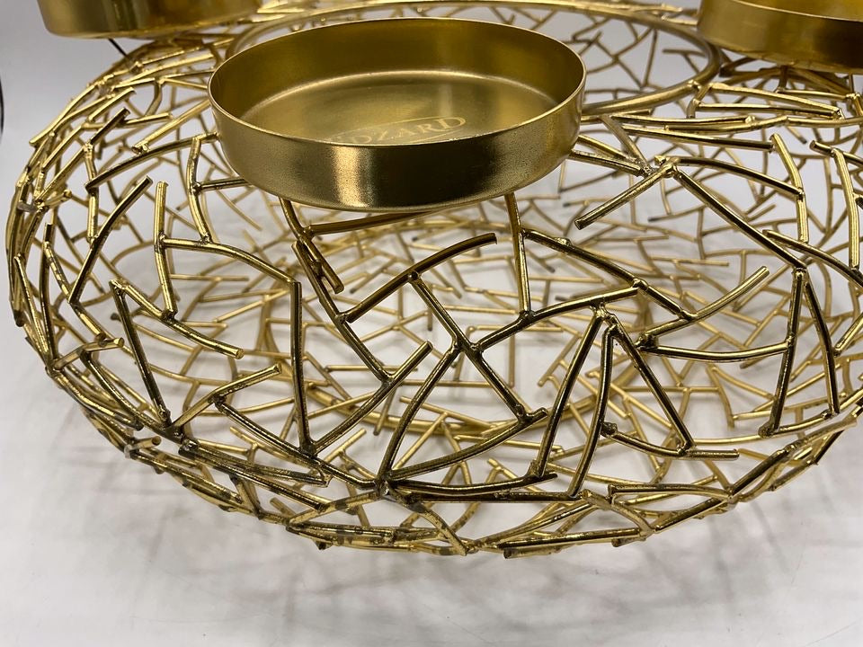 Edzard Milano Kerzenleuchter Gold Optik Durchmesser 34 cm