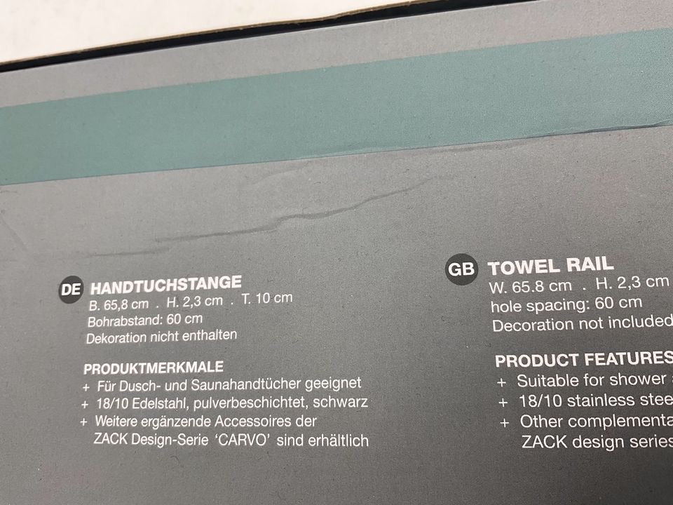 Zack Carvo Handtuchstange schwarz