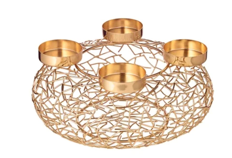 Edzard Milano Kerzenleuchter Gold Optik Durchmesser 34 cm