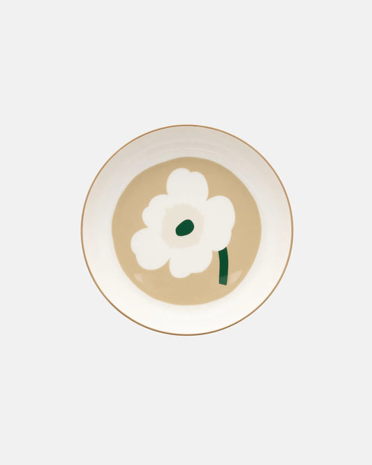 Marimekko Oiva / Unikko Deep plate 20,5 cm white, beige, lt. sand