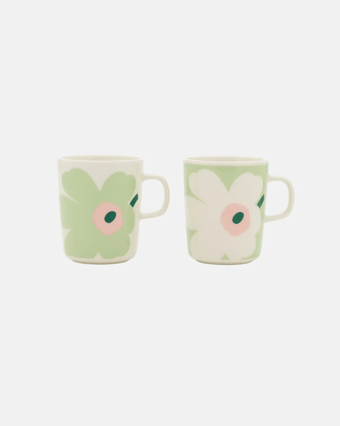 Marimekko Oiva / Juhla Unikko 2er Set Tassen 2,5dl pastellgrün