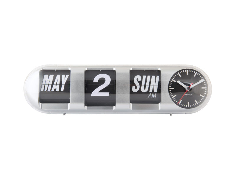 Karlsson Wall Clock Tube Flip Wanduhr silber