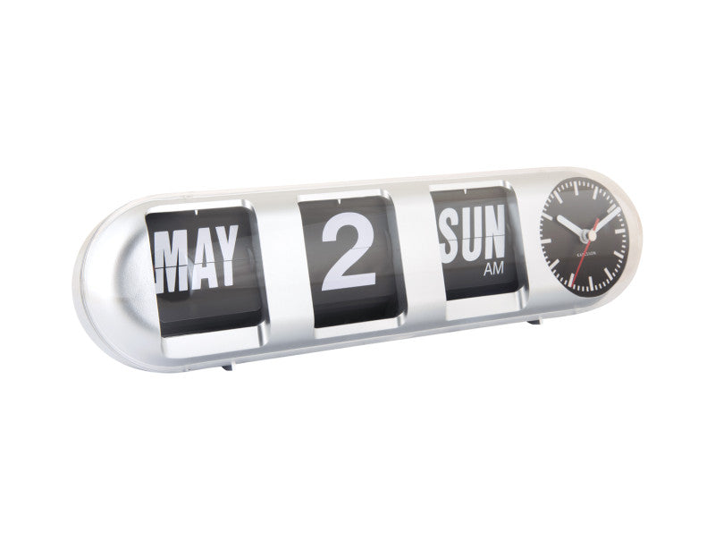 Karlsson Wall Clock Tube Flip Wanduhr silber