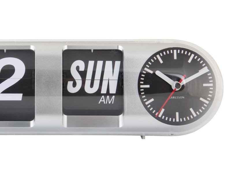 Karlsson Wall Clock Tube Flip Wanduhr silber