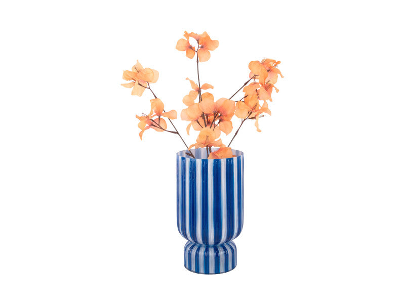 Present Time Vase Rayado Retro Large cobalt blau