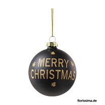 Florissima Weihnachtskugeln "Merry Christmas" schwarz/gold Set aus 12 Kugeln