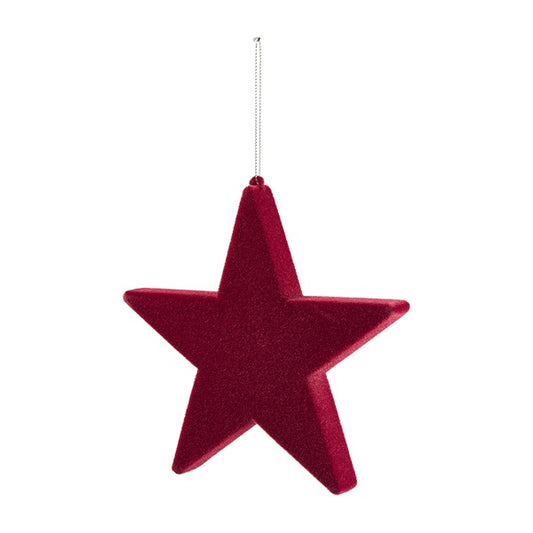Stern Flock zum Hängen D16,5cm burgundy