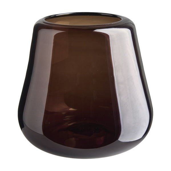 Glas Vase Luster H 20cm D22cm braun