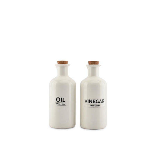 ONA Öl- und Essigflasche set 60cl weiß Cucina