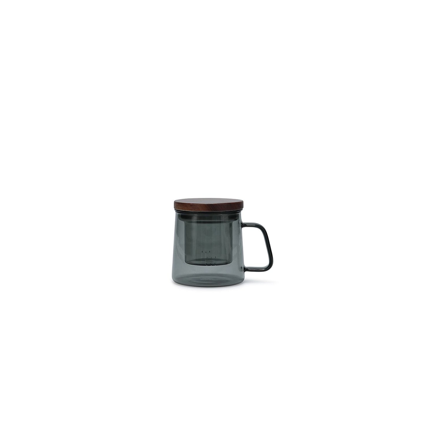 S+P ONA BECHER 37CL MIT GLASFILTER UND DECKEL GRAU LUMA