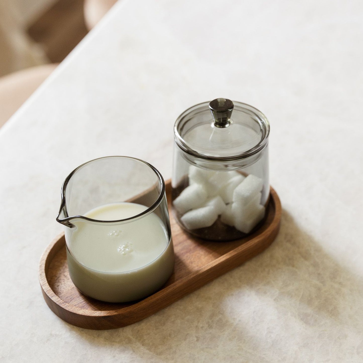 S+P Milchkanne und Zuckerdose 23cl grau Luma