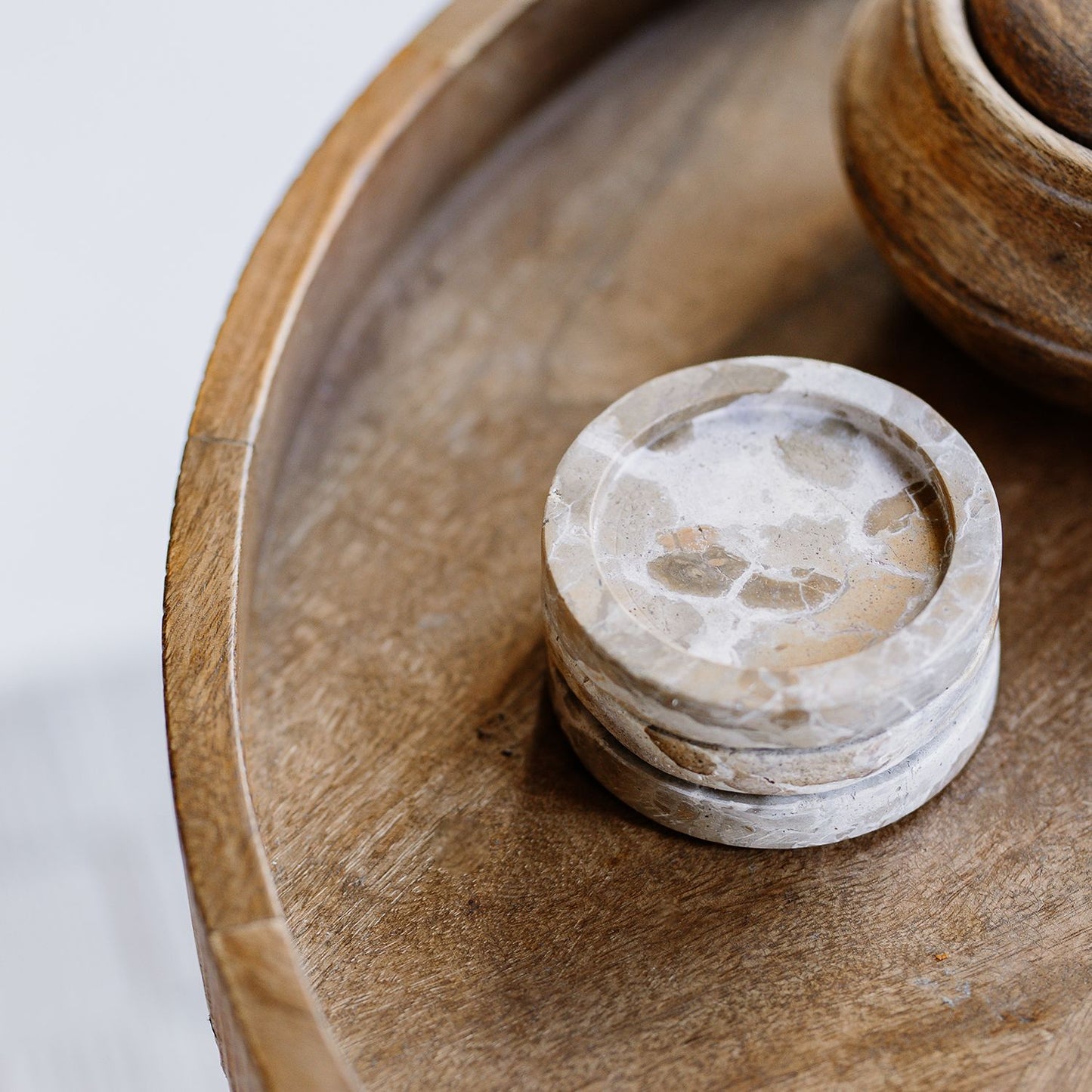 S+P Glasuntersetzer 10cm Marmor beige Opus - Set/4