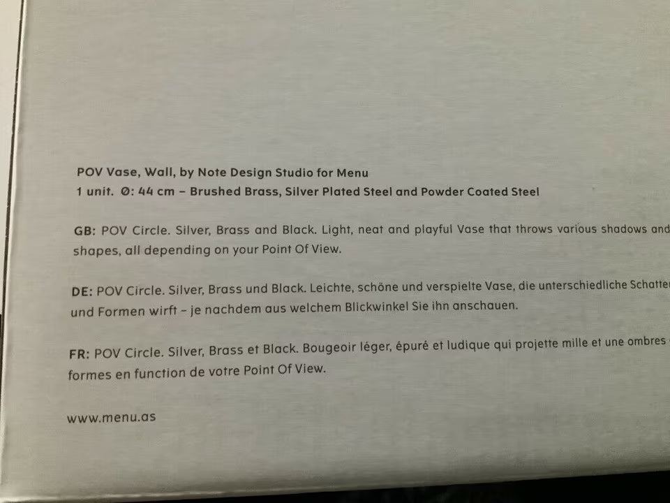 Audo (Menu) POV Circle Vase
