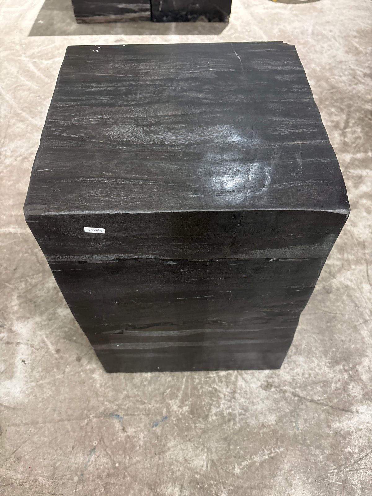 Jan Kurtz Hocker Tisch Versteinertes Holz /Holzstamm schwarz Unikate