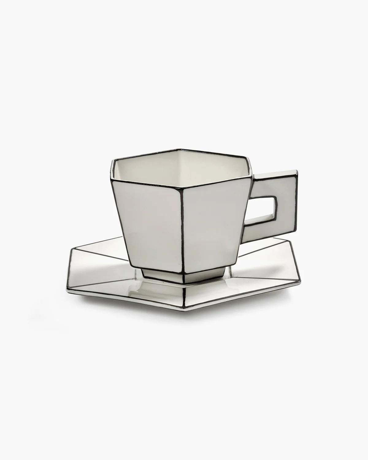 Serax Cappuccinotasse set weiß - schwarz Carte Blanche