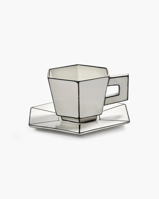 Serax Cappuccinotasse set weiß - schwarz Carte Blanche