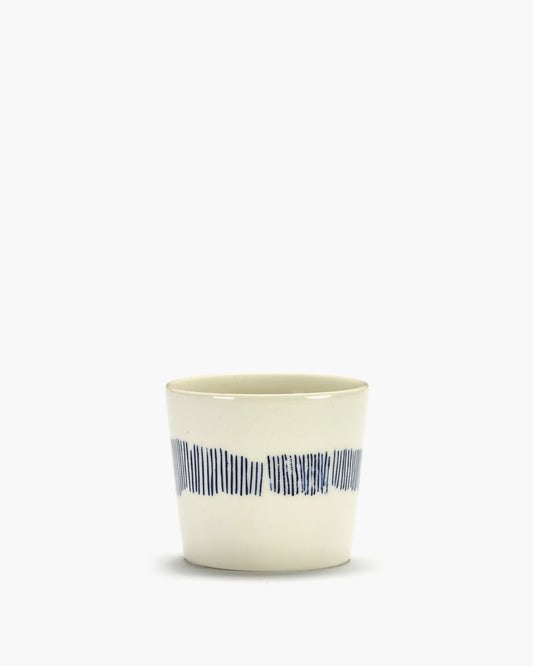 Serax Espressotasse 15cl weiss - blaue Streifen Feast