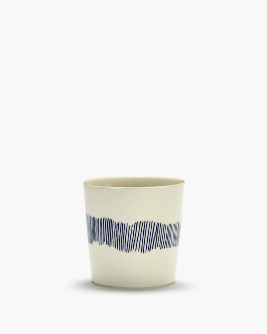 Serax Kaffeetasse 25cl weiss - blaue Streifen Feast