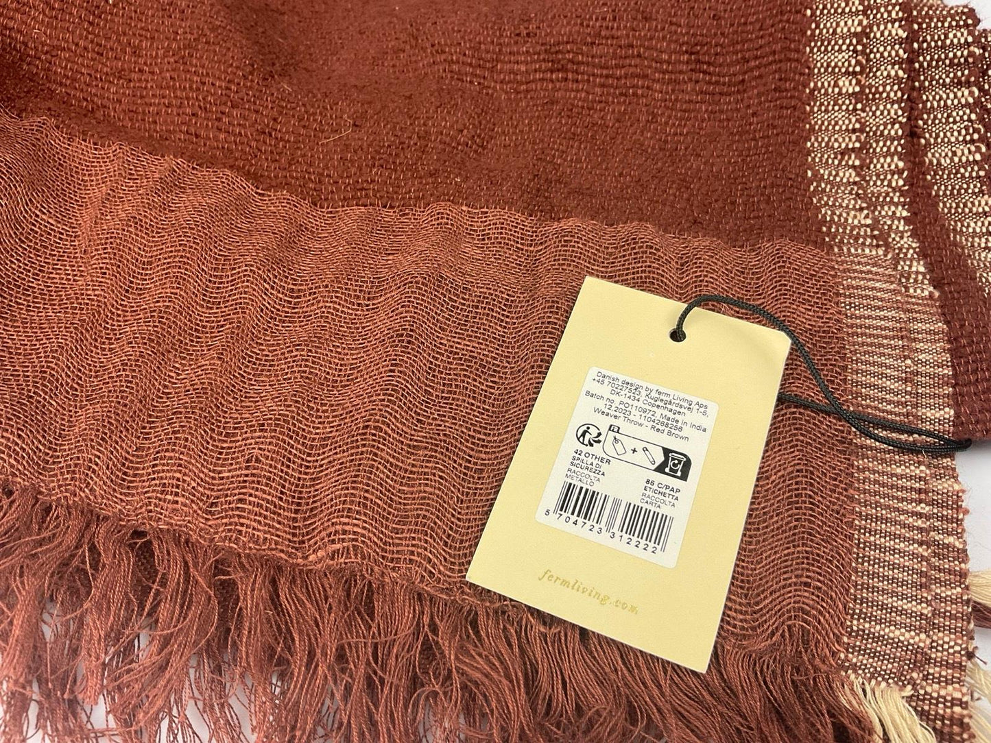 Ferm Living Weaver Throw red brown