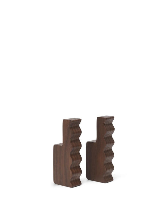 Ferm living Unda Hooks Set of 2 Dark brown