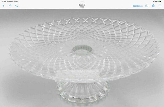 Florissima Glas Tortenplatte auf Fuß H 9 cm D - 20 cm klar
